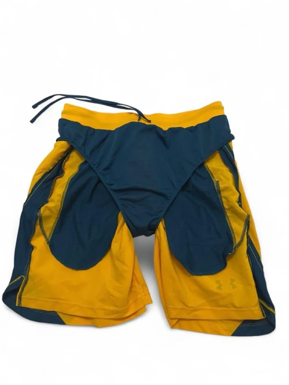 Under Armour Men’s Gold Athletic Shorts with Black Panels